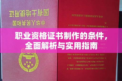 巴塘职业资格证书制作的条件，全面解析与实用指南